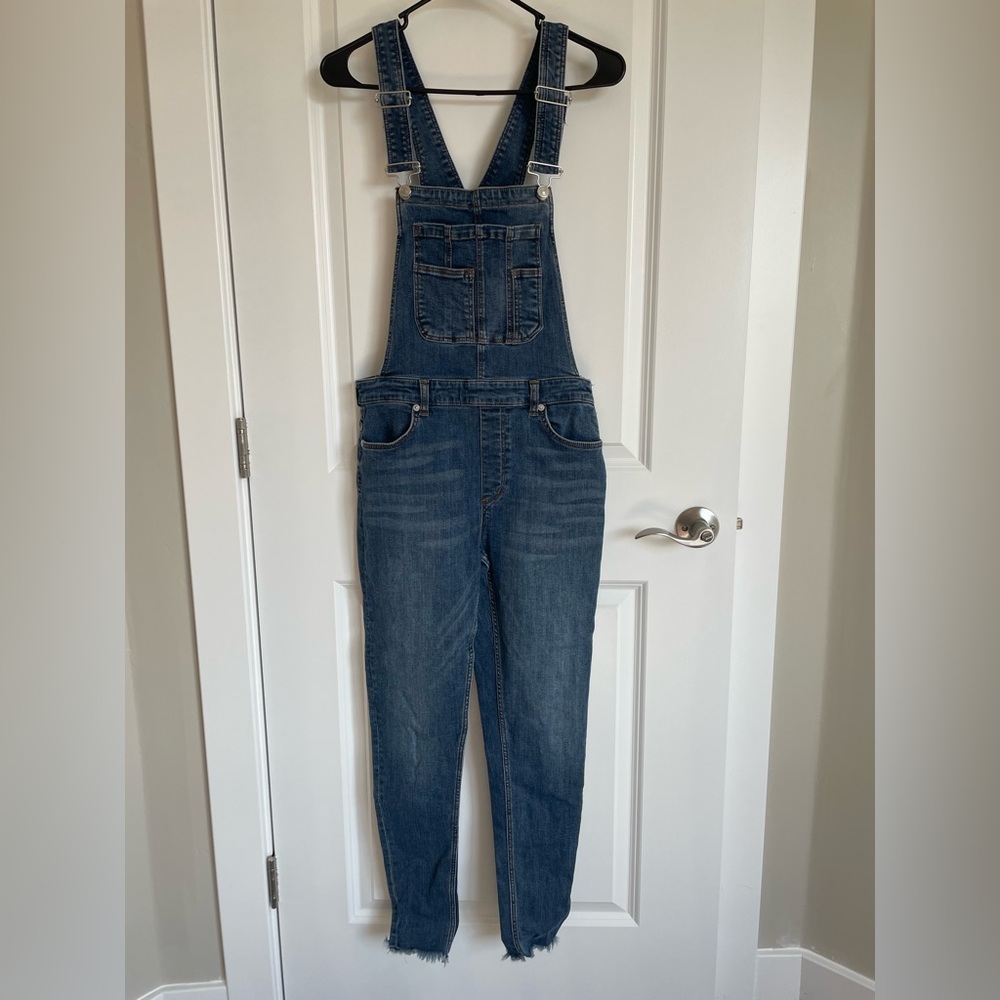 Free People Indigo Denim Overalls